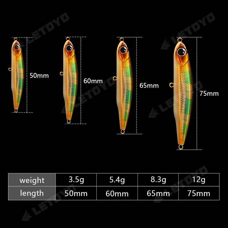Amostra Sinking Pencil LETOYO 3.5g-12g Stickbait para Predadores - Image 3