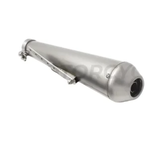 Echappement Megaphone Cafe racer Inox avec Chicane