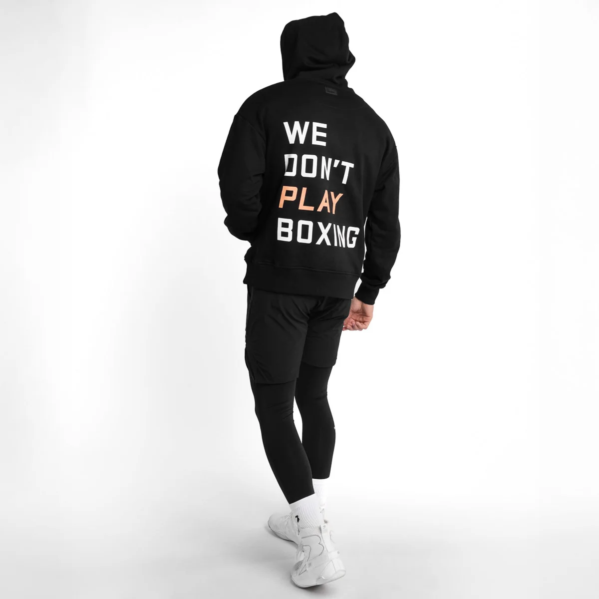 Camisola Boxraw We Don't Play Boxing oversize com capuz Preto - Image 4