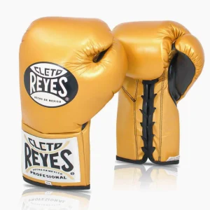 Luvas de Boxe Cleto Reyes Professional CB2 Ouro com atacadores