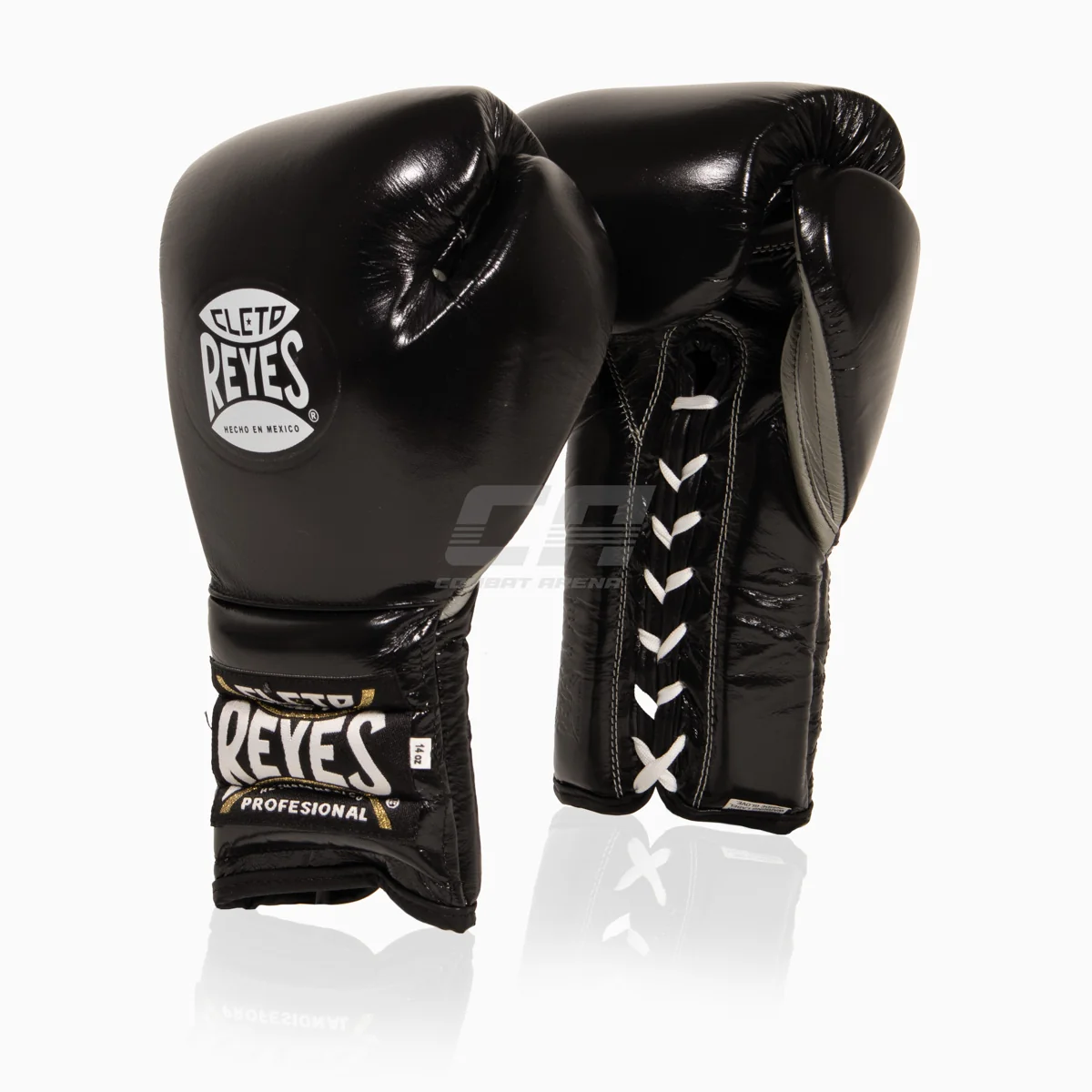 Luvas de Boxe Cleto Reyes Traditional Training CE4 Preto-prata com Atacadores - Image 2