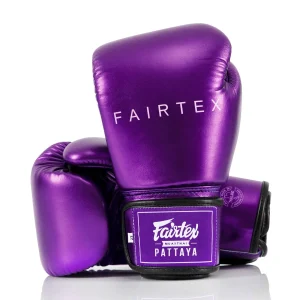 Luvas de Muay Thai Fairtex Metálico BGV22 Roxo