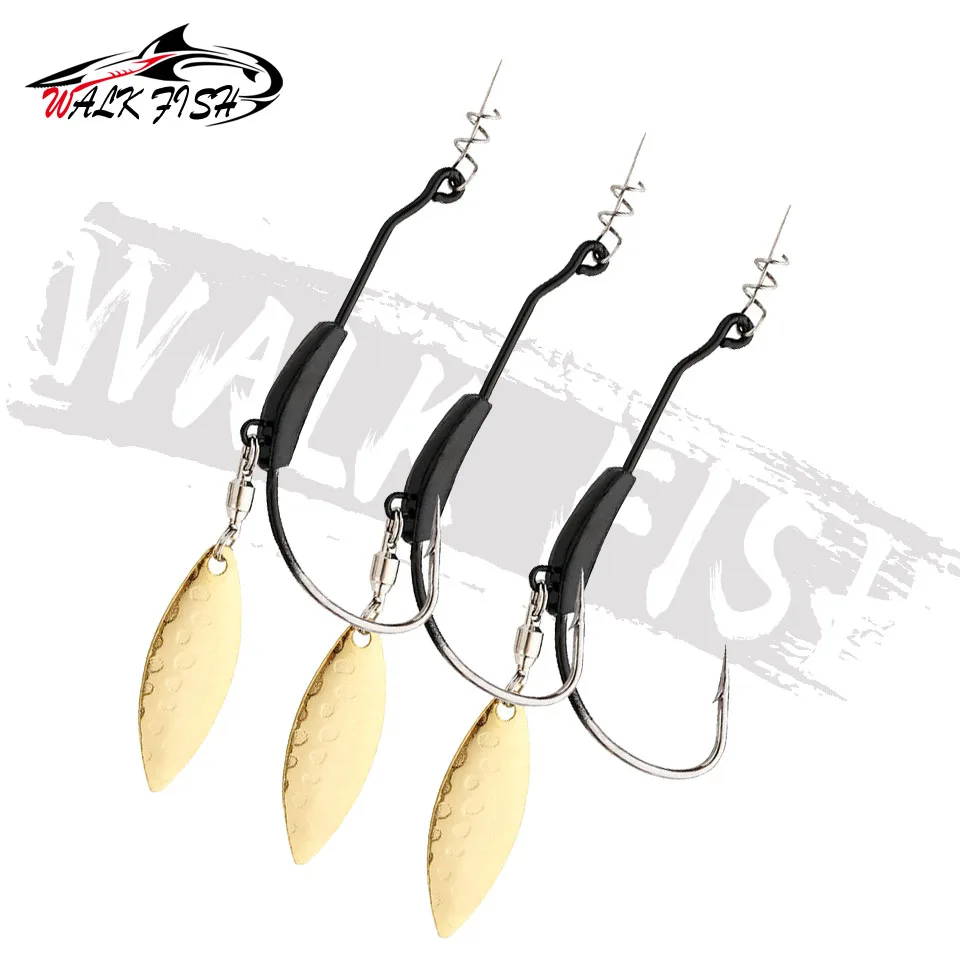 Conjunto 3 Anzóis Offset Plumbados WALK FISH com Colher e Twist Lock 2g a 9g - Image 8
