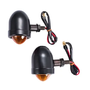 Paire de Clignotants Bullet Métal Noir ou Chrome