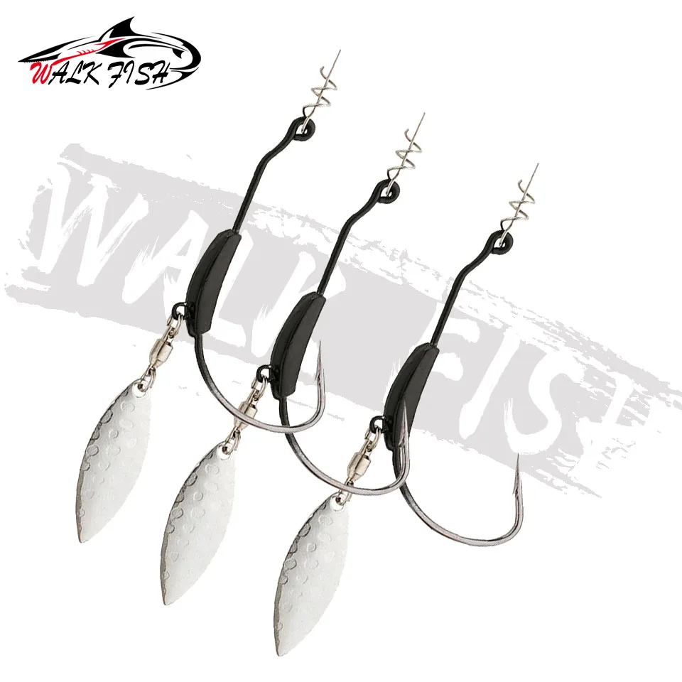 Conjunto 3 Anzóis Offset Plumbados WALK FISH com Colher e Twist Lock 2g a 9g - Image 9