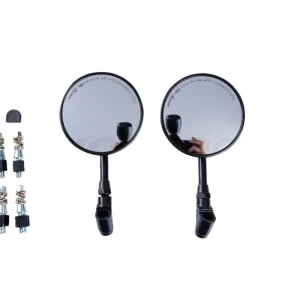 Rétroviseurs CNC rond noir homologués