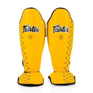 Caneleiras Fairtex Competição SP5 com protetor de pés Amarelo