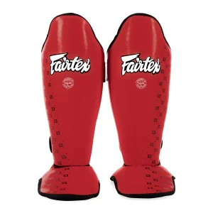 Caneleiras Fairtex Competição SP5 com protetor de pés Vermelho