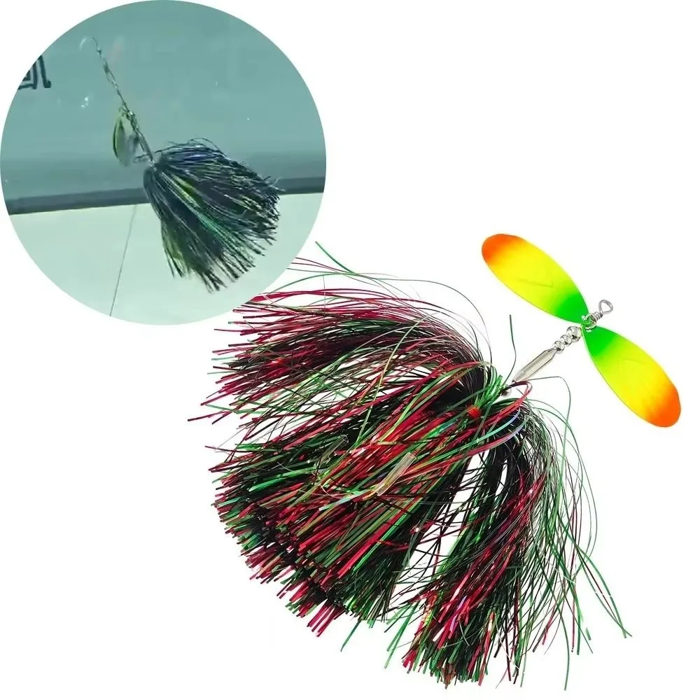Amostra Bucktail Spinner 22cm 45g Dupla Colher para Lúcio e Siluro - Image 4