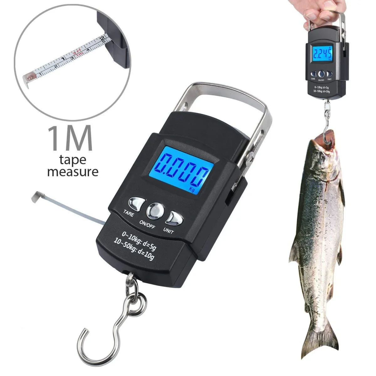 Balança Digital Portátil 10g/50kg LCD com Fita Métrica Retrátil 100cm - Image 5