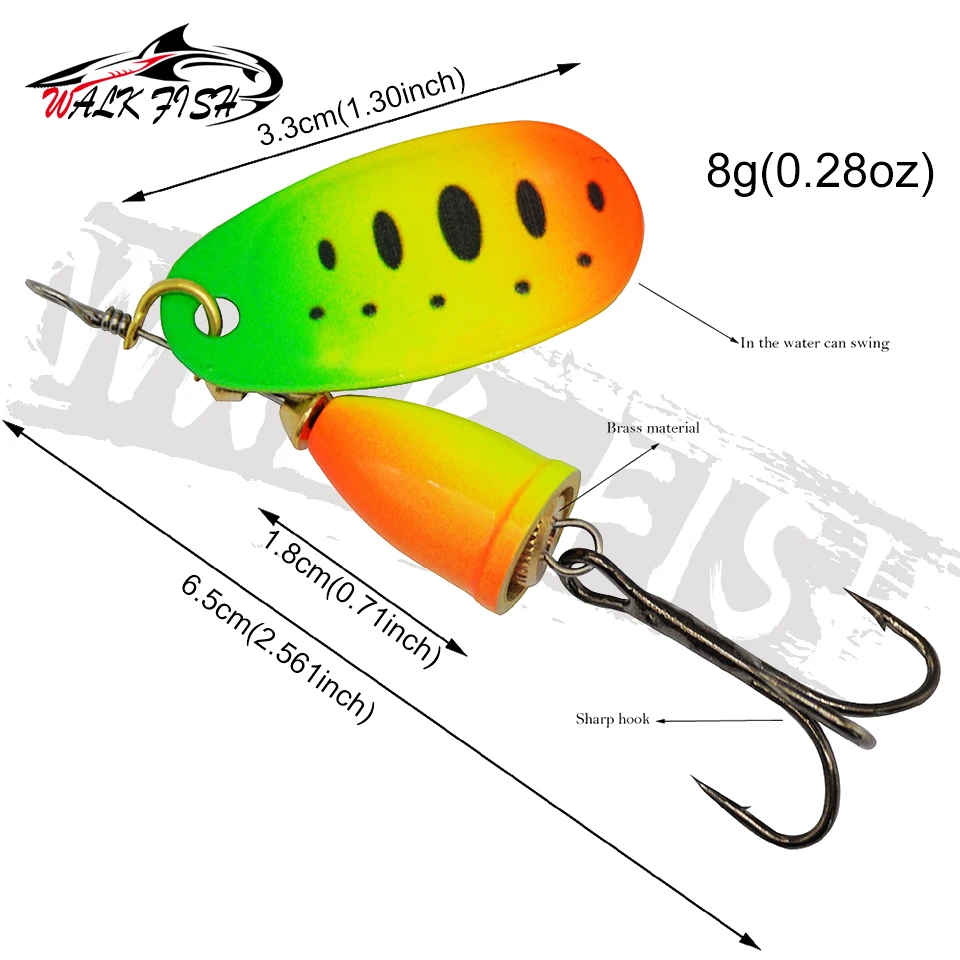 Amostra WALK FISH Colher Spinner Metal 6,5 cm 8 g para Truta, Achigã e Lúcio - Image 5