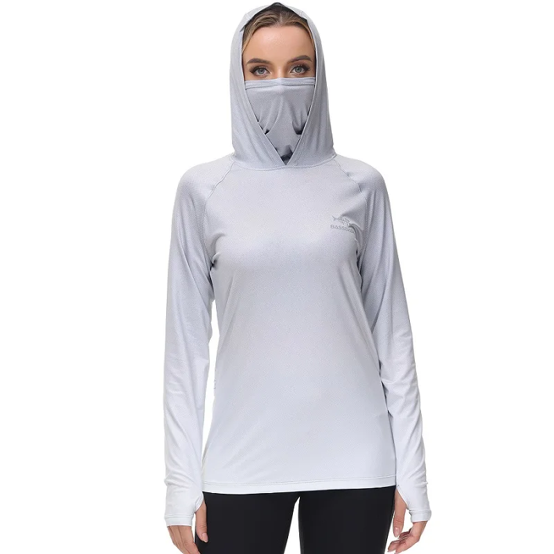 Camisola Técnica de Pesca Feminina Bassdash com Capuz, Máscara e UPF 50+