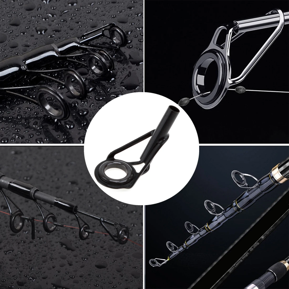 Kit de Reparação SLADE com 8 Anéis de Guia para Cana de Pesca em Aço Inoxidável e Cerâmica - Image 4