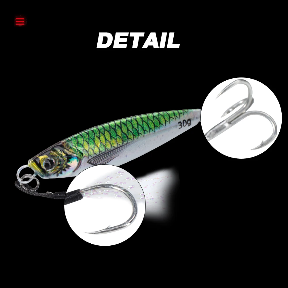 Jig Metálico Casting Jig Hunthouse 7g a 80g para Shore Jigging - Image 6