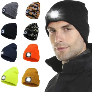 Gorro de Malha com Luz LED Integrada