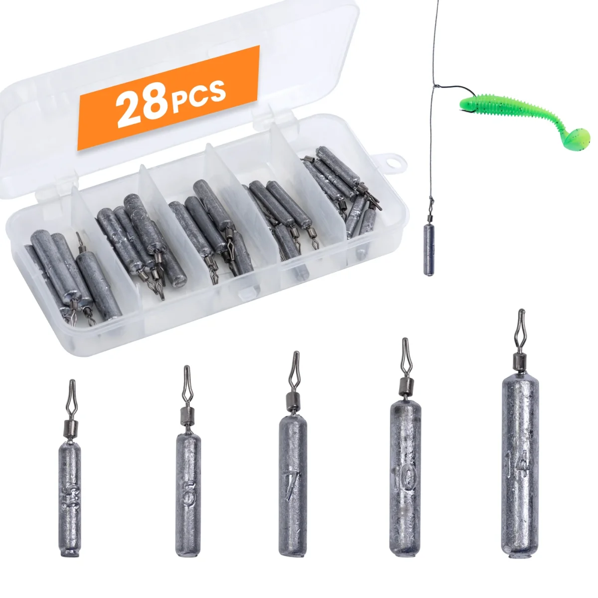 Conjunto de Chumbos Drop Shot Goture com 28 Unidades (3.5g a 14g) com Caixa Organizadora - Image 2