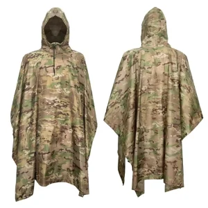 Poncho de Chuva Camuflado Impermeável para Pesca