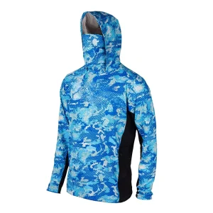 Camisola Técnica de Pesca com Capuz, Máscara Facial e Protecção UV UPF 50+