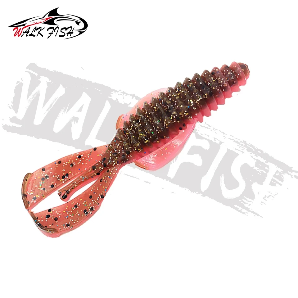 Conjunto 7 Amostras Softbait WALK FISH RGBUG 8cm/12cm Silicone Estilo Lagostim - Image 8