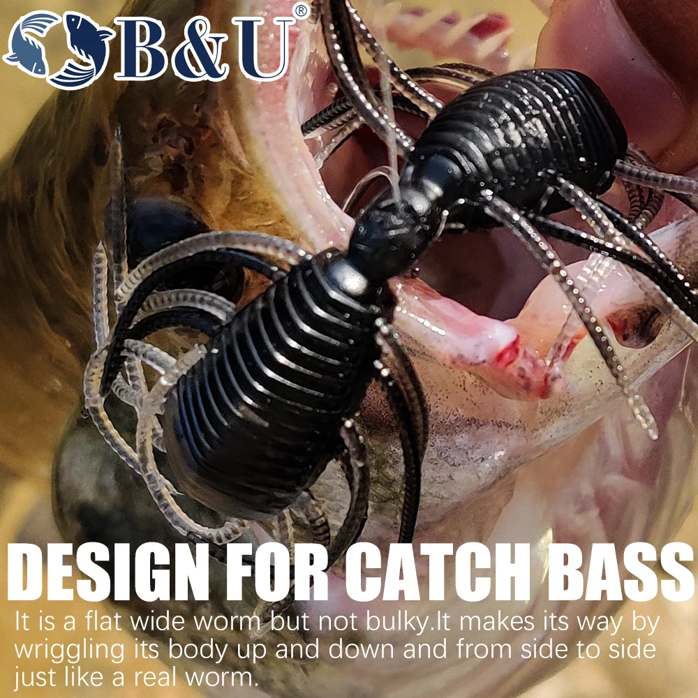 Amostra de Vinil B&U 2WAY Larva 50mm para Pesca Finesse - Image 4