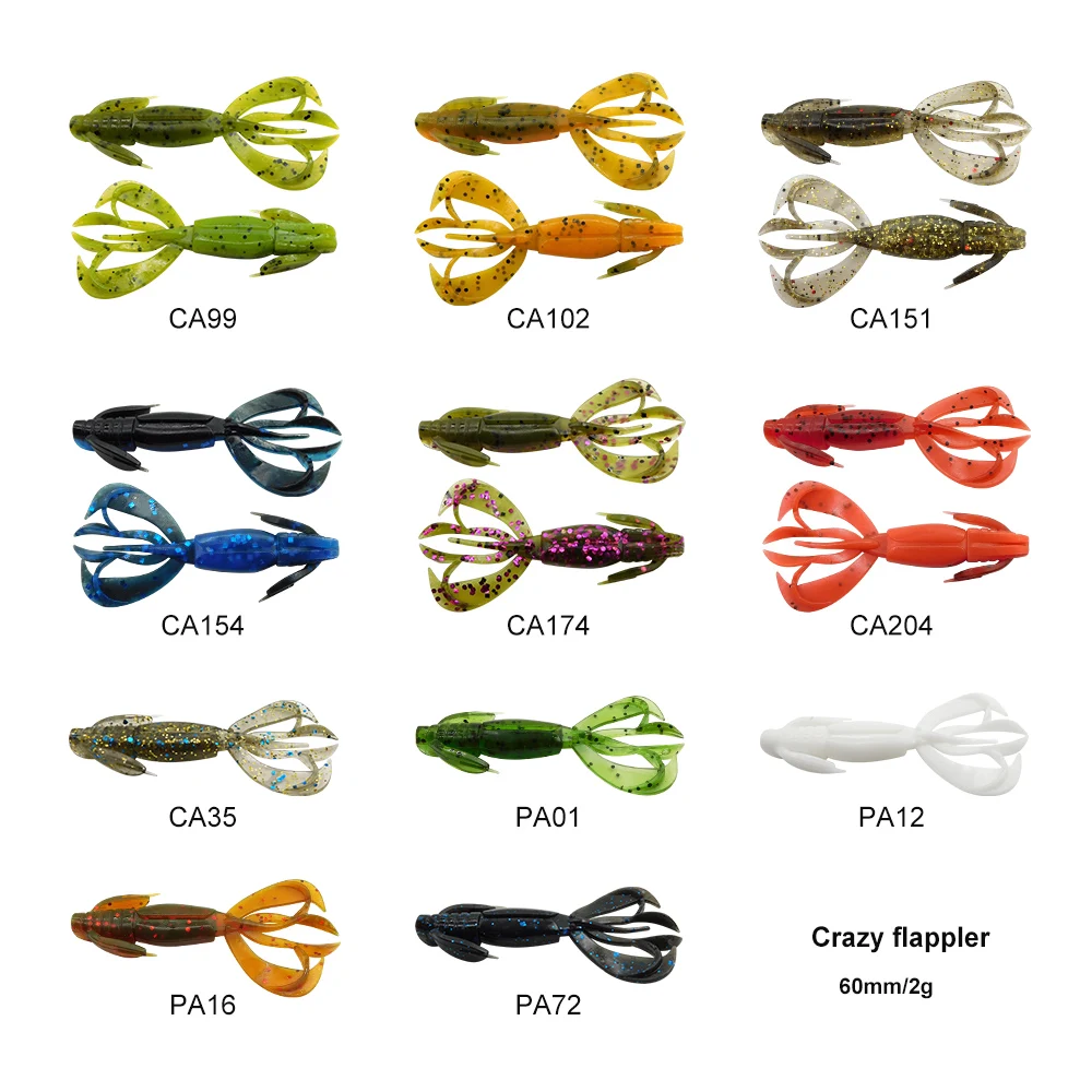 Amostra de Vinil ESFISHING Craw Crazy Flapper 75mm 4g 8un - Image 7