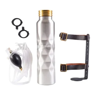 Reservoir additionnel Supérieur moto type Bouteille Bouchon en LAITON 1 L avec support