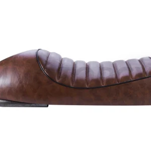 Selle Moto Vintage Marron avec Boucle de cadre et Feux LED intégrées