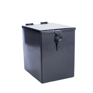 Boite batterie moto en métal noir
